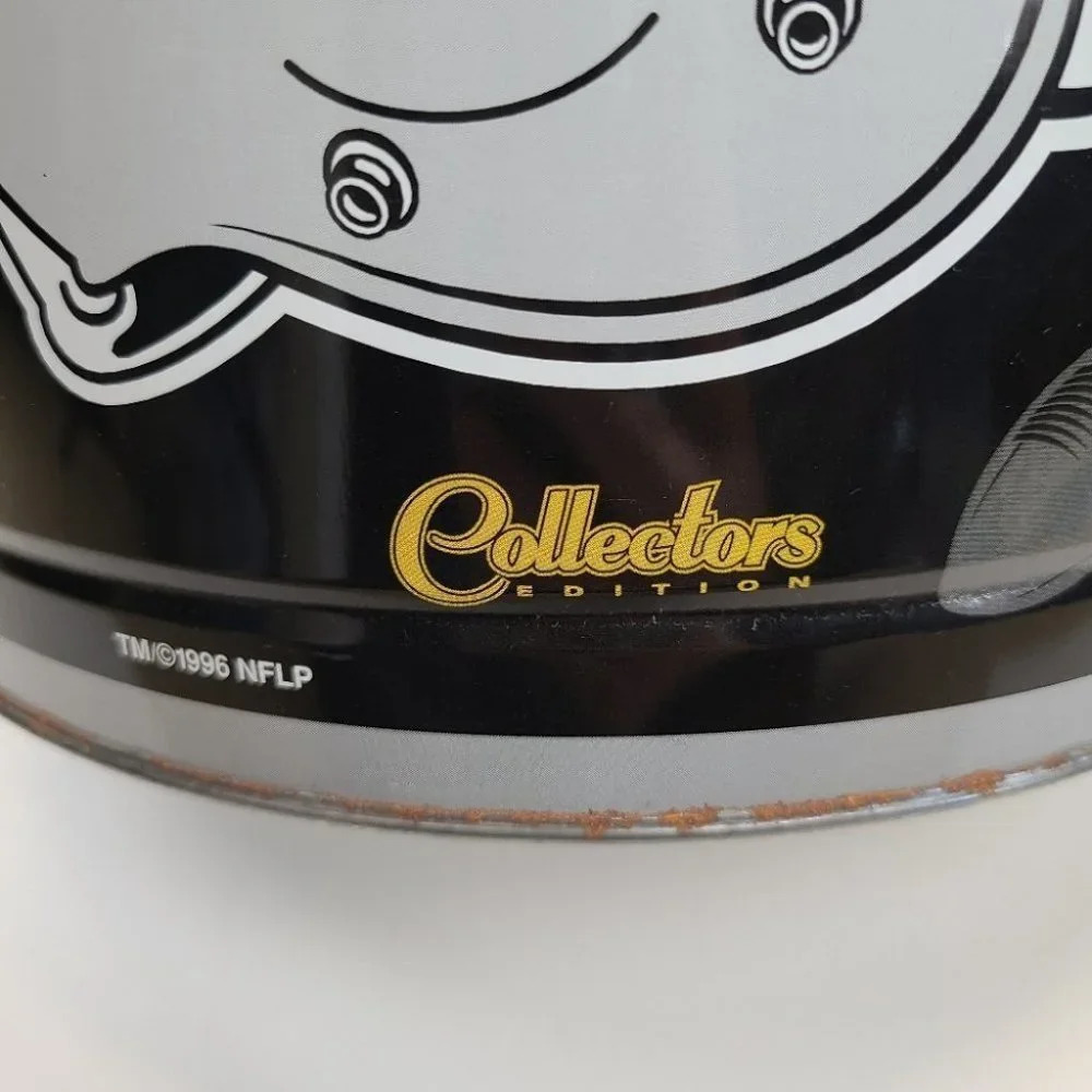 Vintage 1996 Oakland Raiders Metal Popcorn Tin Black Silver Large Size - Picture 10 of 16